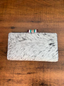 Nouveau Western élégant cheveux sur cacher couleur usiné fourrure cuir pochette femmes conçu sac à main vente chaude en cuir usiné portefeuille Unique - Product Image 5