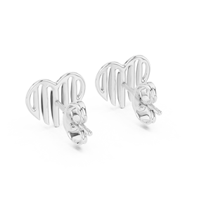 Conjunto de pendientes de corazón modernos en oro blanco macizo de 18 quilates para compromiso, boda, fiesta, San Valentín, eventos glamurosos y uso diario para mujer. - Product Image 3