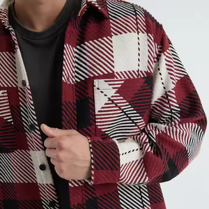 Chemise en flanelle unie pour homme, col mandarin, manches longues, décontractée, pour l'été, 100% coton, anti-rides, tricotée, séchage rapide, écologique - Product Image 4