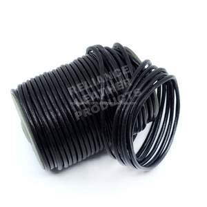 Cordón de Cuero Genuino Premium de 3mm, Negro Brillante, para Pulseras, Macramé, Llaveros, Proyectos Hechos a Mano, Componentes para Joyería - Product Image 2