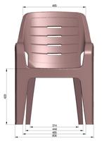 Chaise pivotante Anax SUMO STRIPE moderne et confortable en plastique marron avec accoudoirs fixes, dossier à lattes, portable et empilable pour réunions