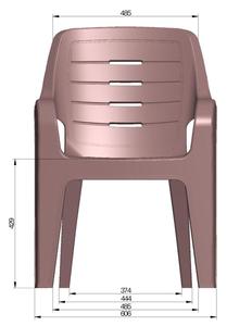Chaise de conférence Anax SUMO STRIPE moderne et confortable en plastique marron, fauteuil à dossier à lattes, portable et empilable pour réunions - Product Image 2