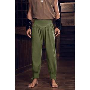 Pantalones de tobillo de pirata medieval para hombre, traje renacentista Vikingo, pantalones de navegador con bandas cónicas de encaje, deportivos antiarrugas XL 5XL - Product Image 2