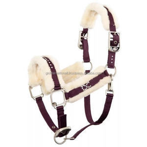Caballo de nailon 100% con forro polar y cuello Halter, relleno de piel sintética, muchos colores con hardware de latón - Product Image 5