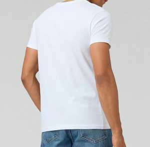 เสื้อยืดแขนสั้นคอกลมสีขาวสำหรับผู้ชาย ทรงปกติ ผ้าถัก มีลวดลาย - Product Image 2