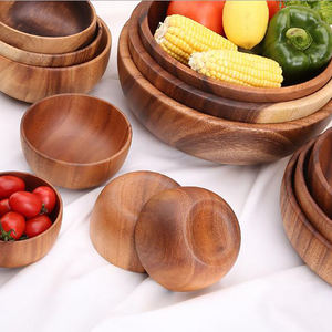 Eco-Friendly Wooden <b>Salad</b> Making Set with Bowls Plates Spoon-Dishwasher Safe - Product Image 6