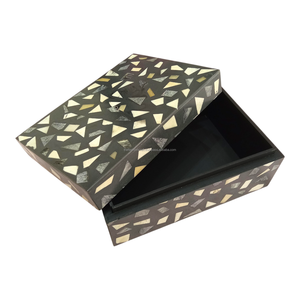 Boîte élégante décorative en os incrusté, faite à la main, pour l'organisation de la maison, l'organisation de bijoux et la décoration intérieure - Product Image 2