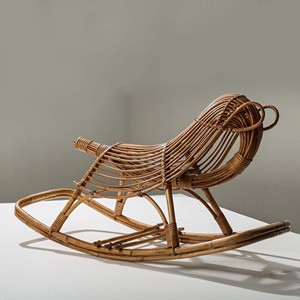 Rattan rocking horse natural material rocker animals highest quality animal <b>rides</b> for kids - Product Image 6