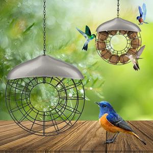 Mangeoire à oiseaux en métal durable et facile à nettoyer avec détails ornés Bol de stockage de nourriture pour les oiseaux de jardin Mangeoire à oiseaux en boîte - Product Image 6
