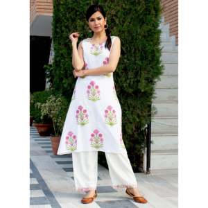 Ensemble de kurta décontracté en coton Dahlia, couleur rose, taille XS - Product Image 6