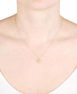 Collana a disco aperto con stella in zirconio cubico in argento Sterling placcato oro 14k, estensore 16 "+ 2" | Macacy's - Product Image 2