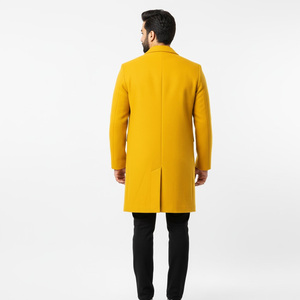 Elegante Abrigo Largo de Invierno para Hombre, con Doble Cuello, de Lana, Transpirable, con Ribete de Piel, Cálido, Talla Grande, Impermeable, con Cinturón, Color Gris - Product Image 3