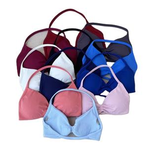 Ensemble de yoga respirant sans couture plissé, vêtements de sport pour la salle de sport, soutien-gorge de sport à bretelles, ensemble 2 pièces, soutien-gorge de sport à col en V, vêtements de sport à maintien élevé - Product Image 4