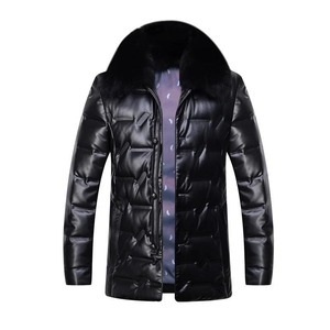 Veste de moto en cuir véritable marron pour homme, coupe-vent, col montant, fermeture éclair, coupe régulière, style automne, doublure en polyester - Product Image 2