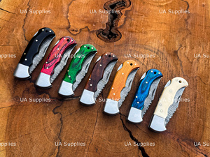Free Personalization Factory Direct Hand Forged Damascus Steel Folding Knife Back <b>Lock</b> Razor Sharp Clip Point Custom Handle Bulk - Product Image 6
