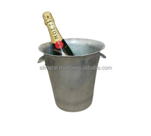 Vintage personalizable para champán Cubo Enfriador de vino Durable Aluminio Metal Interior Fiestas al aire libre Tinas decorativas para bebidas - Product Image 1