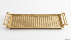 Bandeja Redonda de Metal Martillado Dorado Hecha a Mano con Asas - Plato de Servir Texturizado con Acabado de Latón Decorativo para Hogar y Hotel de Lujo - Product Image 5