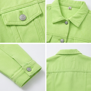 Chaqueta Vaquera Elegante para Mujer, con Botones al Frente, Bolsillos en el Pecho, para Uso Diario, Transpirable, a Bajo Precio - Product Image 4