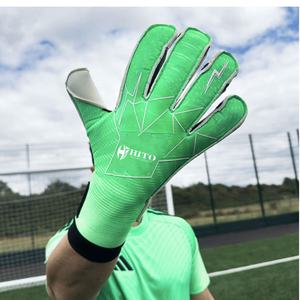 High Quality Custom Made <b>Soccer</b> Goalkeeper Gloves Professional BackHand Silicon Printing Front Palm Contact Letax Negative Cut - Product Image 2