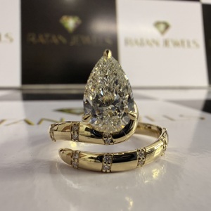IGI Certified Diamond <b>Custom</b> Engagement <b>Rings</b> 1CT Pear Cut CVD Lab Diamond <b>Ring</b> 14K Real Gold Lab Grown Diamond <b>Ring</b> - Product Image 5