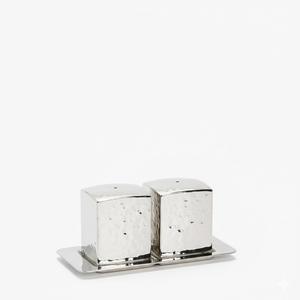 Wholesale Modern Stainless Steel Hammered Rectangular <b>Salt</b> And <b>Pepper</b> <b>Shakers</b> With Metal For Home Hotel Restaurant Kitchen Use - Product Image 1