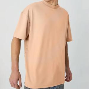 T-shirt décontracté d'été pour homme, personnalisé avec logo brodé, en coton peigné 150g, à manches courtes, col ample, imprimé, respirant - Product Image 4