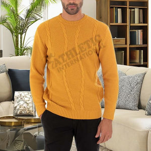 Venta al por mayor mejor venta superior hombres lana 100% algodón logotipo personalizado diseño en blanco cuello redondo suéteres de punto hombres ropa deportiva transpirable - Product Image 1