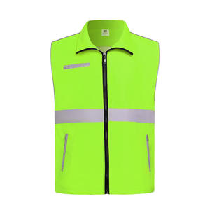 Gilet de sécurité réfléchissant bleu unisexe en polyester, vêtement de travail, uniforme toutes saisons, veste de garde avec fermeture éclair et poches - Product Image 3