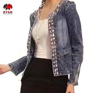 Ryan Pro Gear <b>Customized</b> <b>Denim</b> <b>Jacket</b> For Women Breathable and Comfortable Fabric with <b>Customized</b> Logo OEM Design - Product Image 6