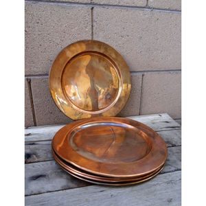 Assiette de présentation en laiton poli miroir, bordure en laiton plaqué or, assiette de présentation ronde sécurisée, vaisselle, assiettes de présentation - Product Image 4