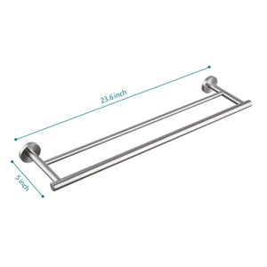 Portasciugamani Doppio da Parete in Acciaio Inox 304 Spazzolato, Design Moderno, 23,6 Pollici - Product Image 6