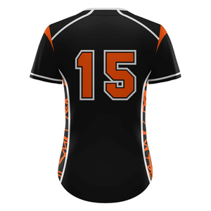 Conjunto de Uniforme de Béisbol Personalizado para Hombre, Jersey y Pantalones Sublimados en Negro y Naranja con el Número 15, Poliéster que Absorbe la Humedad, para Todas las Temporadas - Product Image 2