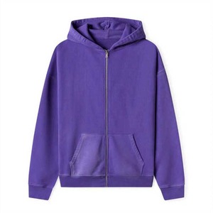 2026 OEM Men's Sports Zip-Up Hoodie High Performance Zipper Outdoor Cheap Price Purple Color Unisex Hoodies - Product Image 1