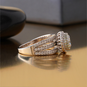 2.00 CT Fancy Green Portuguese Cut Lab Grown Diamond Solitaire <b>Ring</b> with Prong Setting 14K Gold <b>Statement</b> <b>Ring</b> - Product Image 3