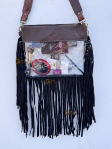 Nouvelle arrivée léger Western Fringe Transparent clair fermeture éclair élégant usiné à la main sculpture sac à main en cuir multi-usage sac pour femmes - Product Image 2