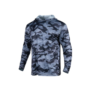เสื้อตกปลาผู้ชายสีเหลือง แขนยาว มีฮู้ด ป้องกันแสงแดด UPF 50 แห้งเร็ว สีพื้น แบบสวมหัว - Product Image 3