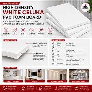 High Density White Celuka PVC <b>Foam</b> Board for Cabinet Furniture Decoration Waterproof CNC Cutting Manufacturer - Product Image 2