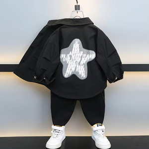 Veste en jean à manches longues pour garçons, style graffiti tendance, veste décontractée pour enfants, vêtements d'automne pour enfant S - Product Image 1