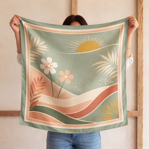 Collection en gros de foulards de luxe personnalisés, imprimés, tendance, pour la tête, hijab, châle, doux au toucher soyeux, carrés, pour le cou - Product Image 4