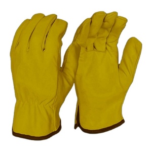 Heavy-Duty Reflective Safety <b>Gloves</b> for Garden Driving Heat Spark Resistant Personal Protective Sheep Grain Leather - Product Image 4