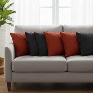 SOGA 6PC 45cm Classic <b>Red</b> Diamond and Charcoal Grey Cable Knit Pillow <b>Covers</b> Set Elegant <b>Cushion</b> Cases Collection - Product Image 3