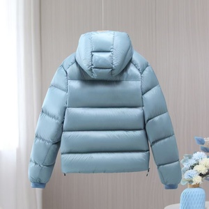 Same Style Ultra-puffy Men's Women's Short Hooded <b>Jacket</b> Zipper Closure Coated <b>Waterproof</b> Antibacterial Cold Resistant - Product Image 3