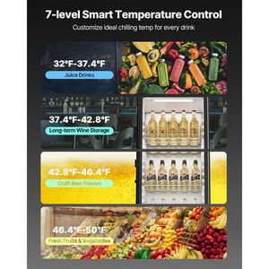 Réfrigérateur commercial vertical avec porte vitrée de 5,7 pi³ pour boissons, vitrine réfrigérée, congélateur - Product Image 4