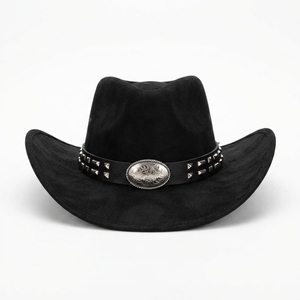 Chapeau de cowboy unisexe personnalisé en cuir de vachette marron, imperméable et respirant, style western, pour l'extérieur, les voyages et les fêtes, vente en gros OEM - Product Image 2