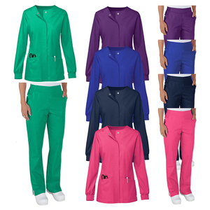 Ensemble de travail et veste de blouse à manches longues avec boutons-pression OEM 2026 - Uniformes multicolores pour infirmières et médecins pour le personnel hospitalier et les professionnels de la santé - Product Image 4