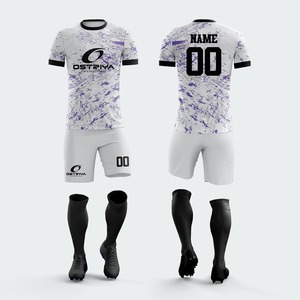 Custom Heat-Transfer Printed Logo Design 3D Pattern Quick-Dry 100% <b>Polyester</b> Unisex Soccer Uniform Set Breathable Seamless - Product Image 1