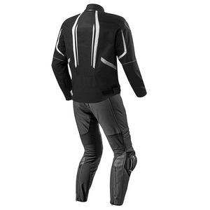 Combinaison de course moto pour homme à manches longues, noire et blanche, coupe-vent, toutes saisons - Product Image 3
