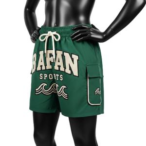 Chaqueta cortavientos para mujer, ligera, de nailon y poliéster, color verde oscuro, corte informal, con logotipo bordado en chenilla, pantalones cortos personalizados para mujer - Product Image 4