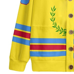 Sorority Casual Varsity <b>Cardigan</b> <b>Sweater</b> Embroidered Letters Front Knitted Women's Merino Wool Blend Three-Quarter Crew Autumn - Product Image 3