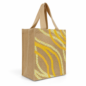 Bolsa de Regalo de Yute Natural Impresa Personalizada, Laminada con PP, 27x31x16 cm, Venta al Por Mayor, OEM, Marca Privada, Reutilizable, para Compras o Playa - Product Image 6